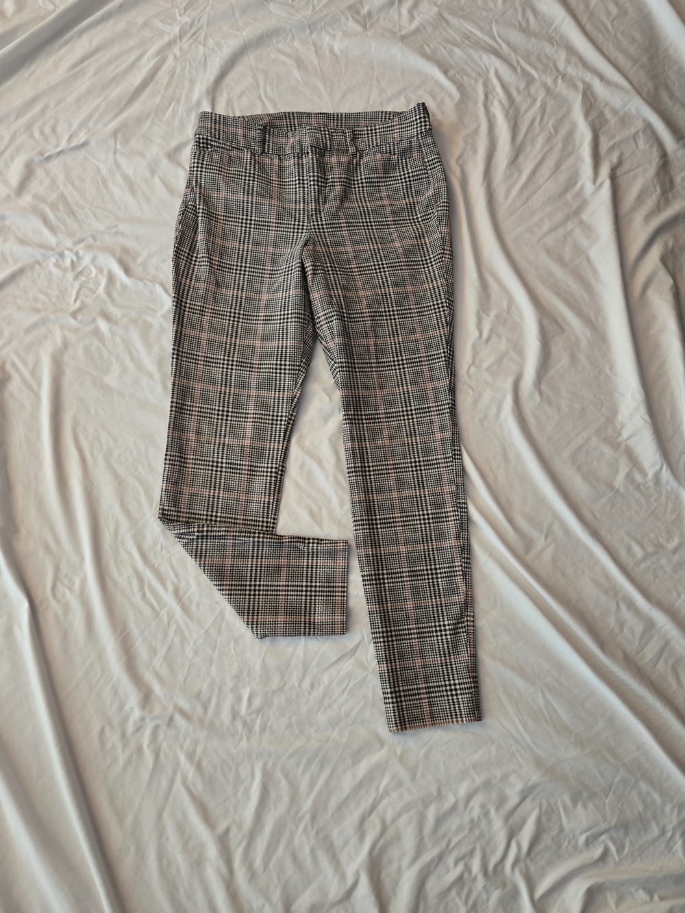 Old Navy Pink Black Houndstooth Pants High Rise Secret Slim Sz 6